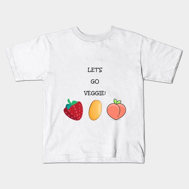 Let's go veggie! Kids T-Shirt by Teepiece91